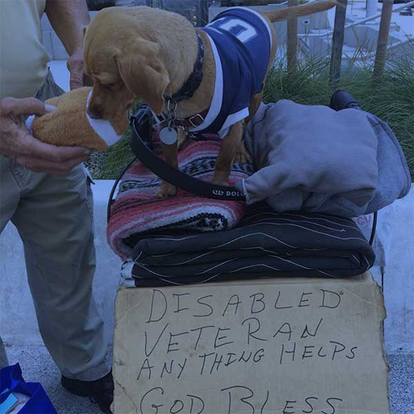 Disabled vet with his dog